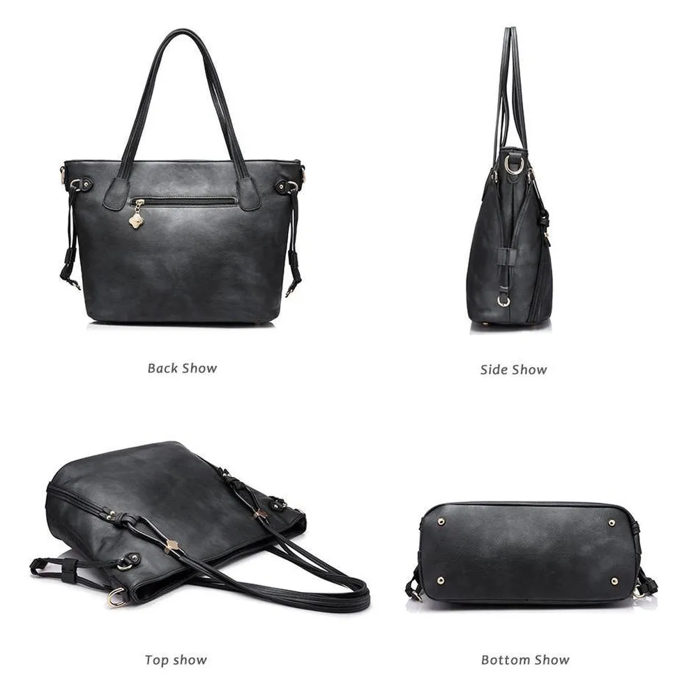 <bold>Tote & Crossbody Bag Set <br>Vegan-Leather