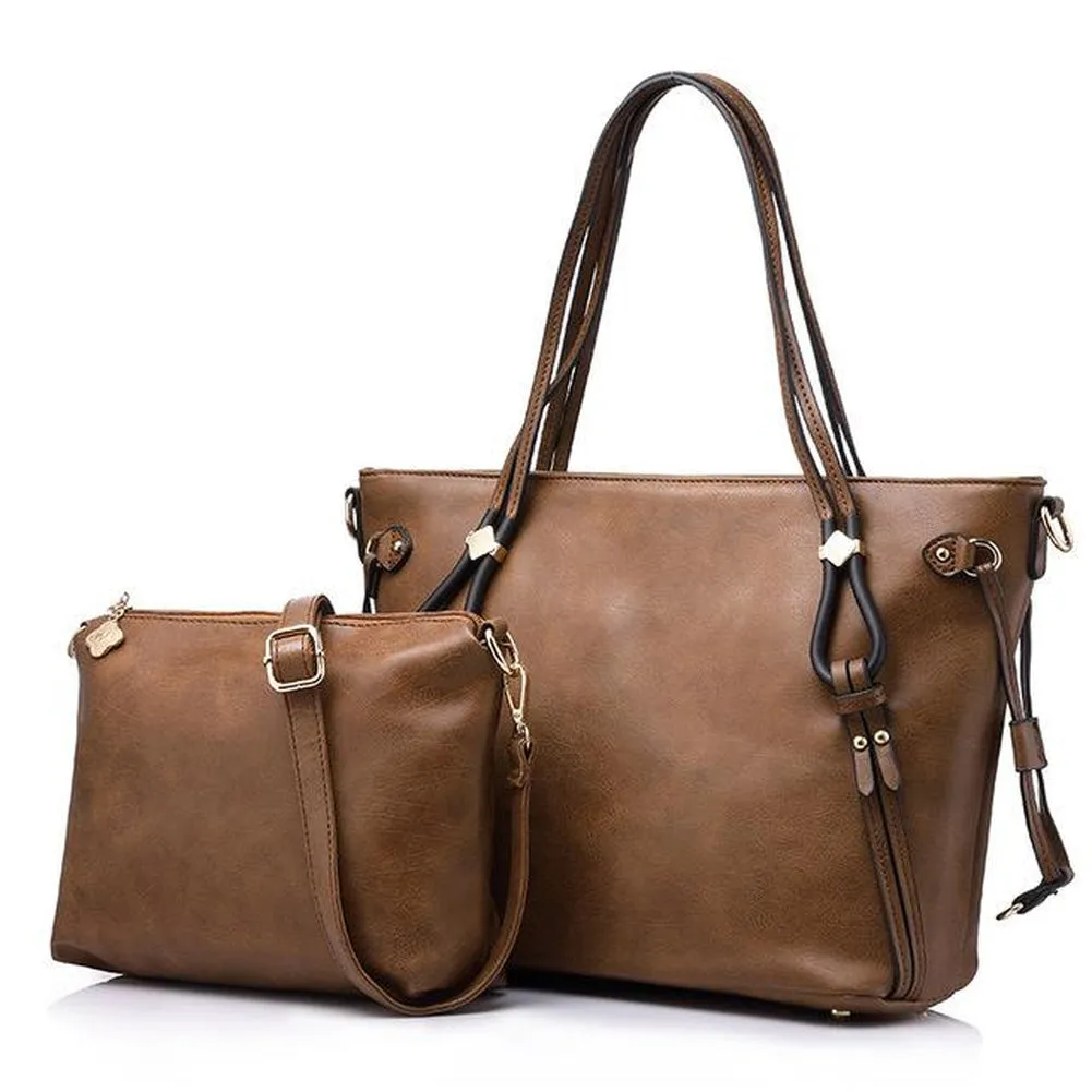 <bold>Tote & Crossbody Bag Set <br>Vegan-Leather