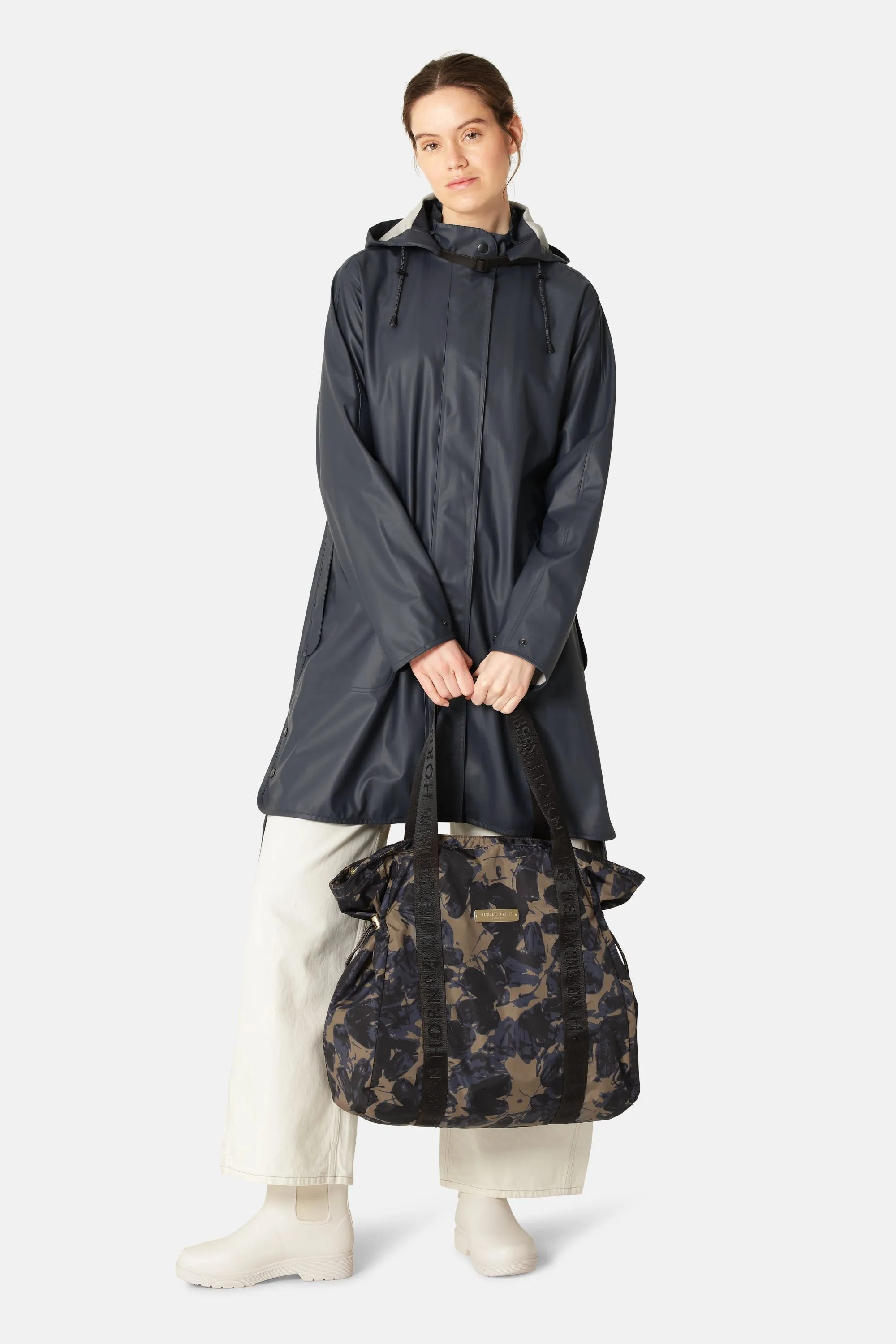 Lätt Regn Shopperväska - Beige Butterfly
