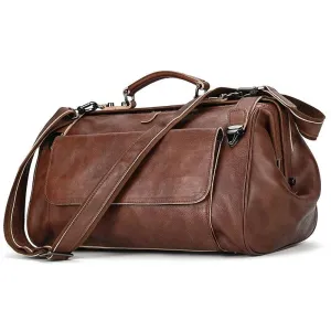 Luxury Leather Duffle Bags for Business Flights 45cm Travel Bag