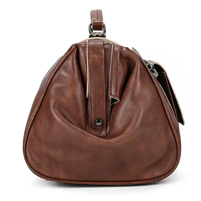 Luxury Leather Duffle Bags for Business Flights 45cm Travel Bag