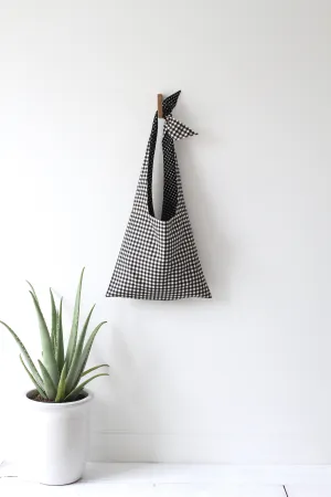 LYCEE TIE TOP REVERSIBLE BAG IN BLACK
