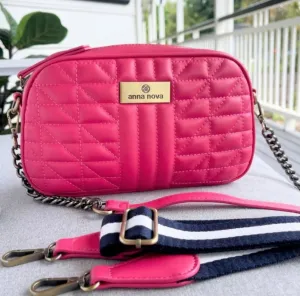 Madeline X Body Bag In Navy   Hot Pink