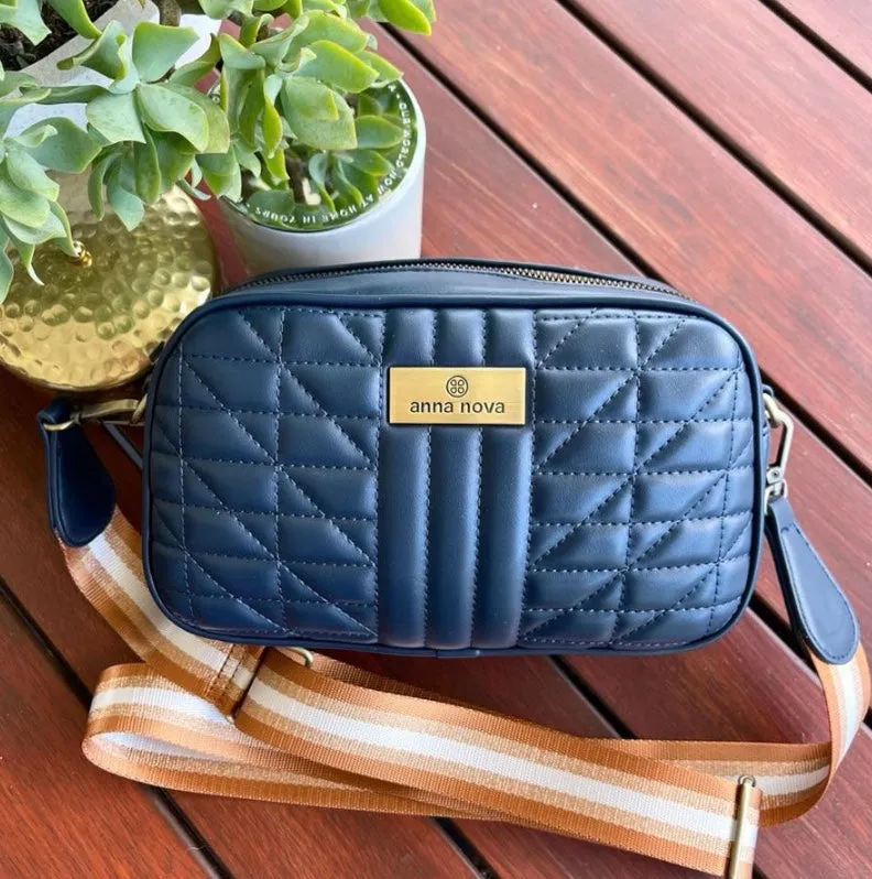 Madeline X Body Bag In Navy   Hot Pink