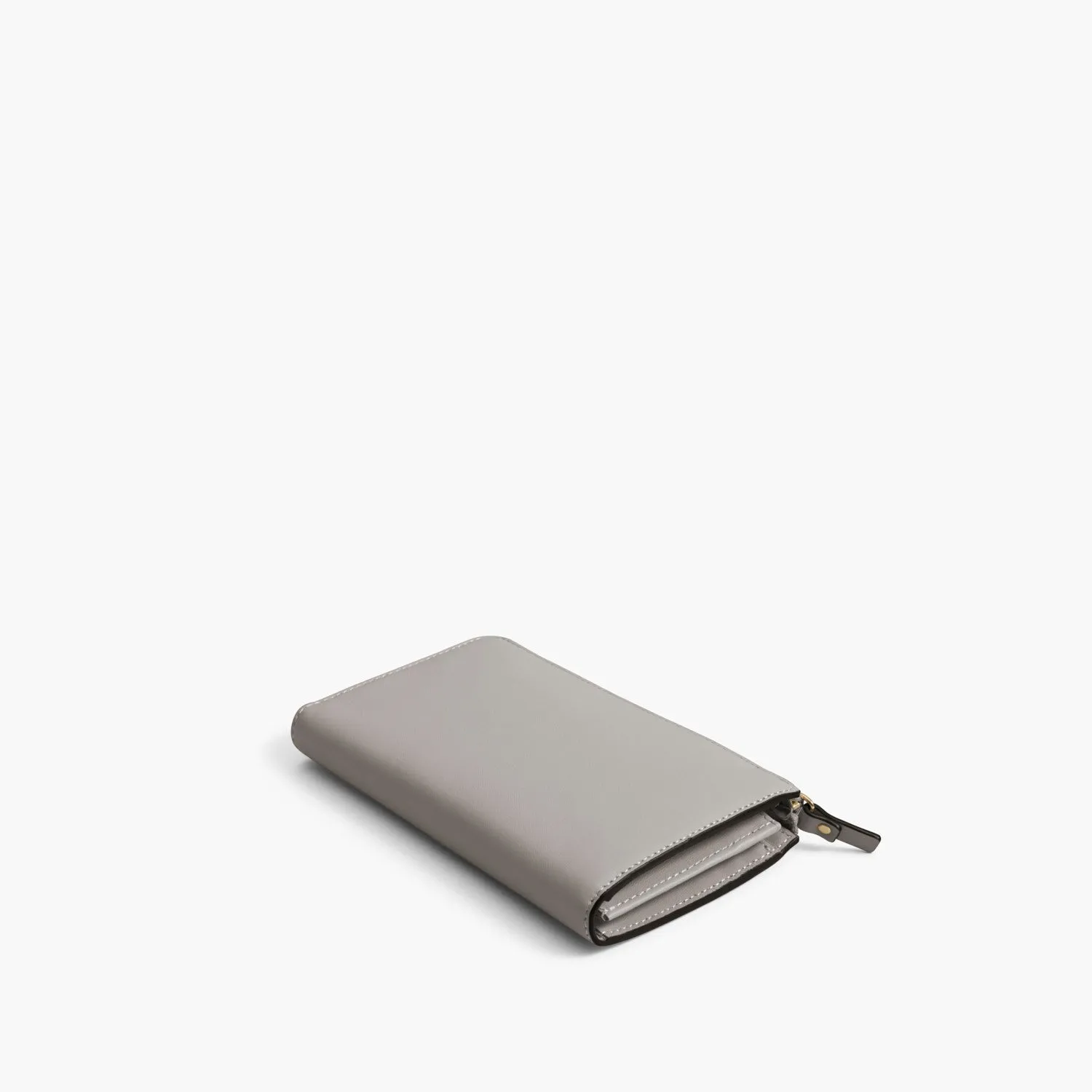 Magnolia Leather Wallet - Nappa Leather - Light Grey / Gold / Grey