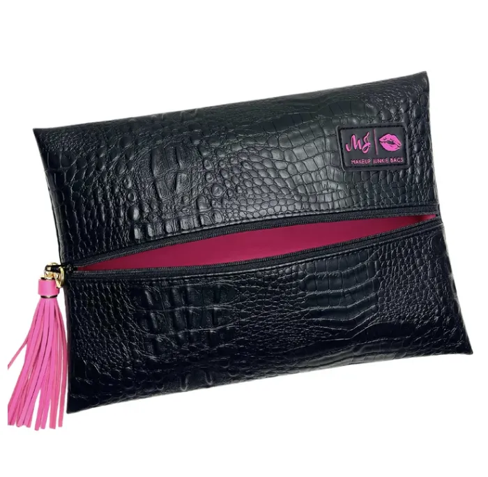 Makeup Junkie Bags - Bubble Gator Onyx