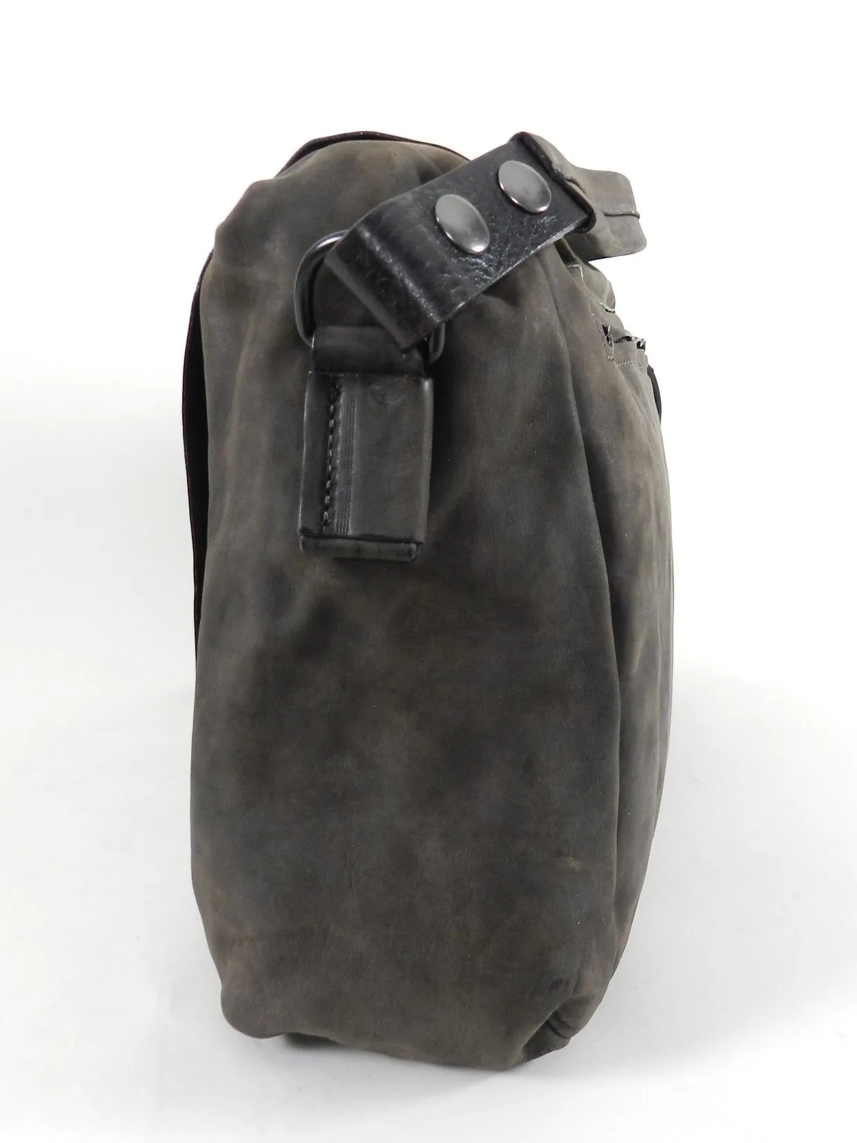 Marsell Dark Walnut Brown Leather Messenger Computer Bag