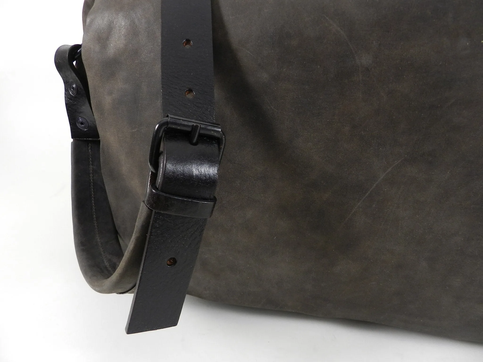 Marsell Dark Walnut Brown Leather Messenger Computer Bag