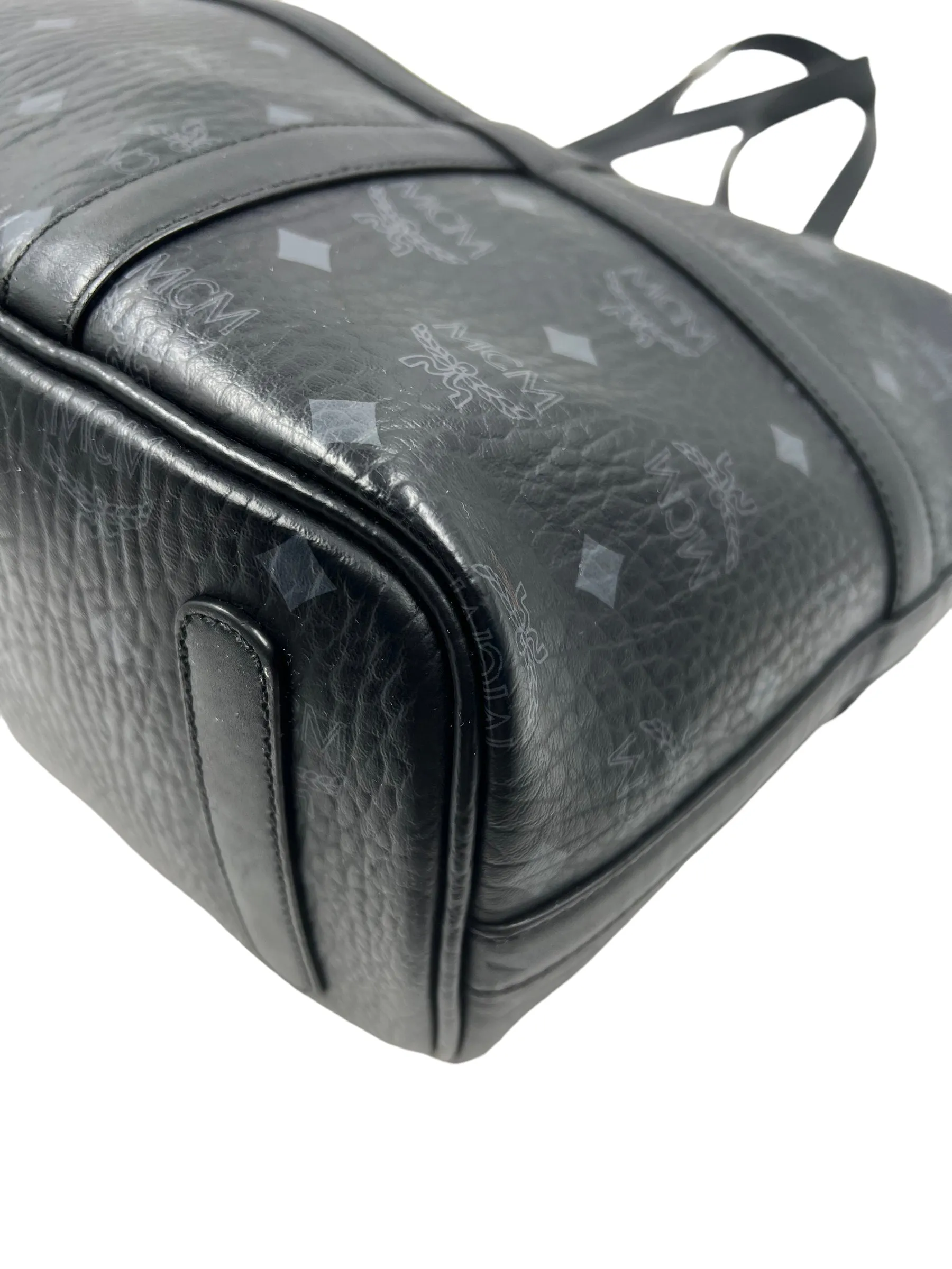 MCM Black Visetos Delmy Medium Shopper Tote