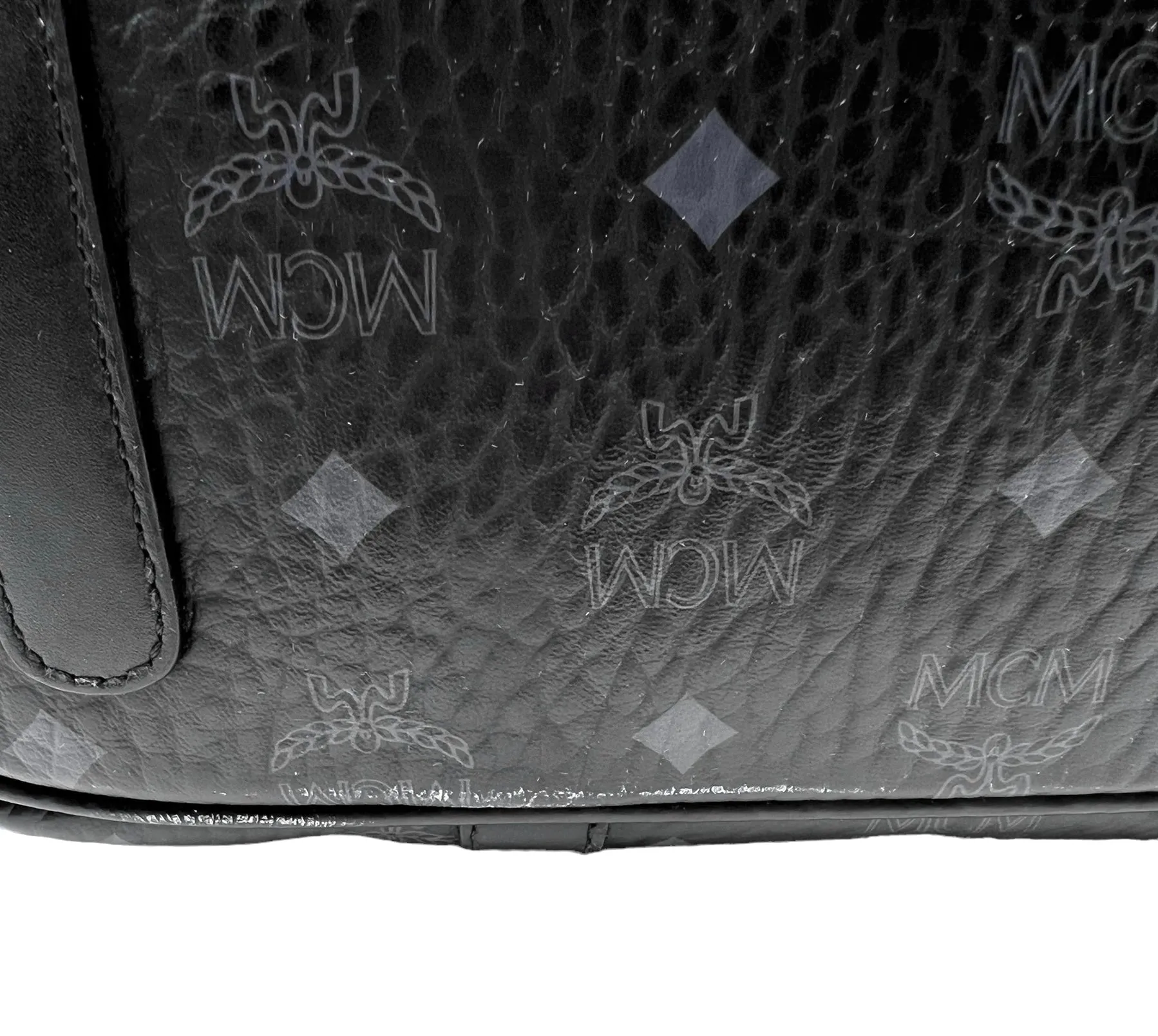 MCM Black Visetos Delmy Medium Shopper Tote