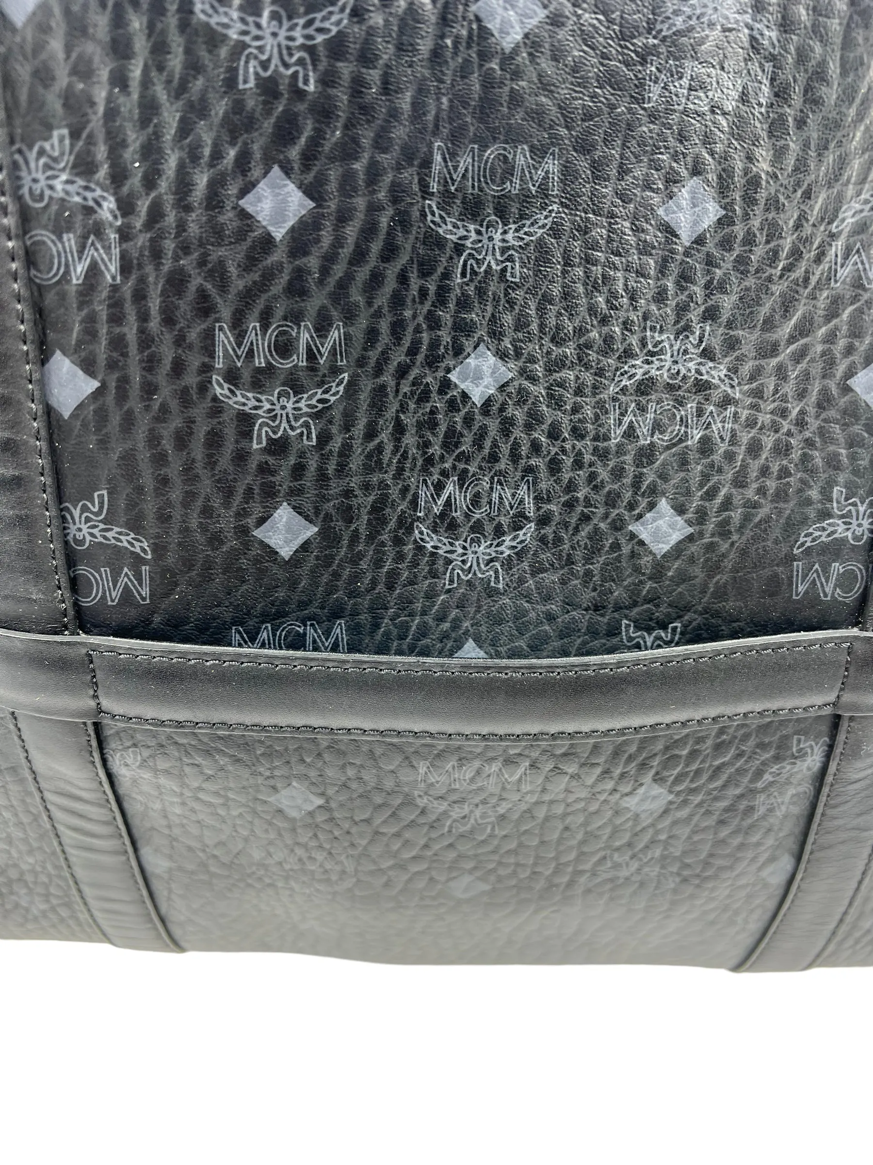 MCM Black Visetos Delmy Medium Shopper Tote