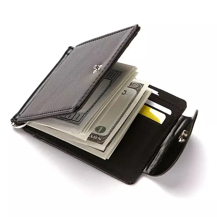 Men Clips Wallet Multi Position Card Holder Clutch Bags