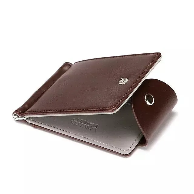 Men Clips Wallet Multi Position Card Holder Clutch Bags