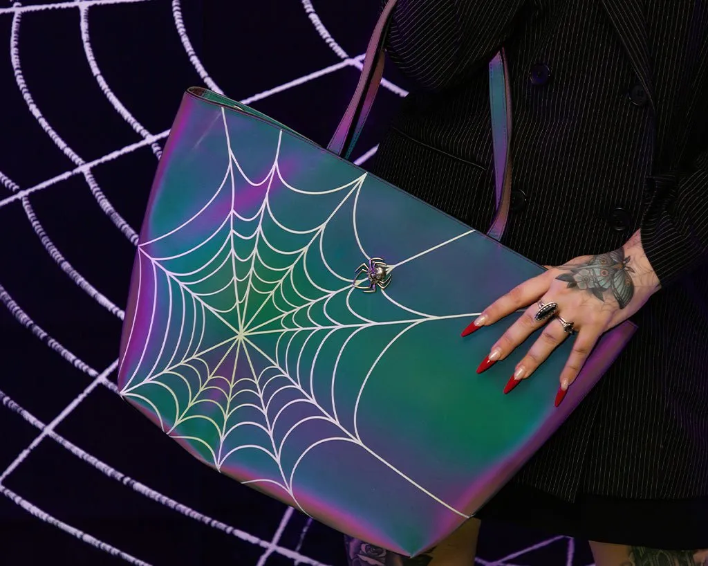 Midnight Chameleon Web Tote Bag