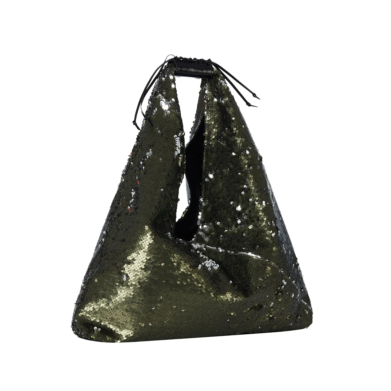 Mini Agnes In Khaki/ Silver Sequin