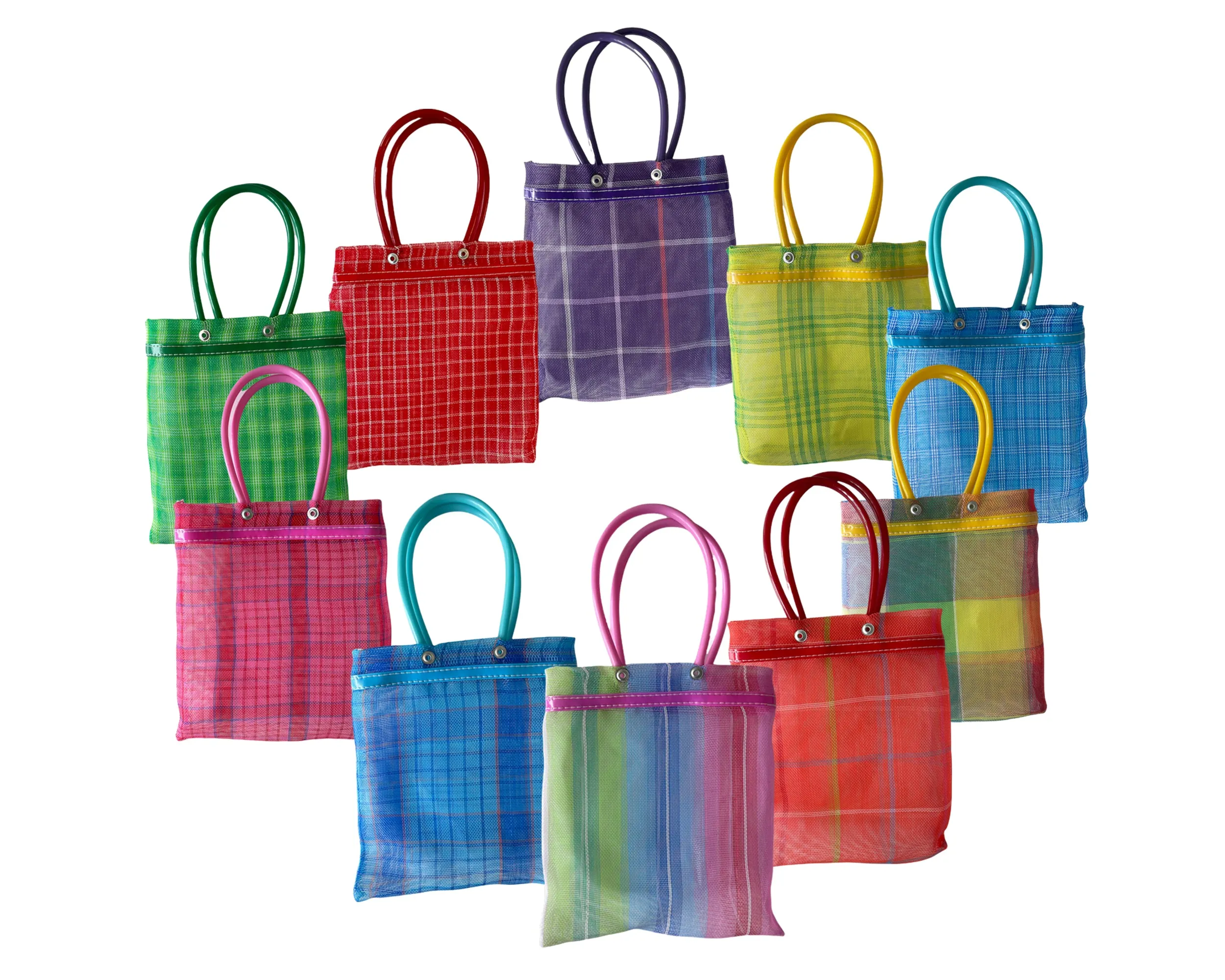 Mini Mexican Plastic Candy Purse Market Bag 7x7 in