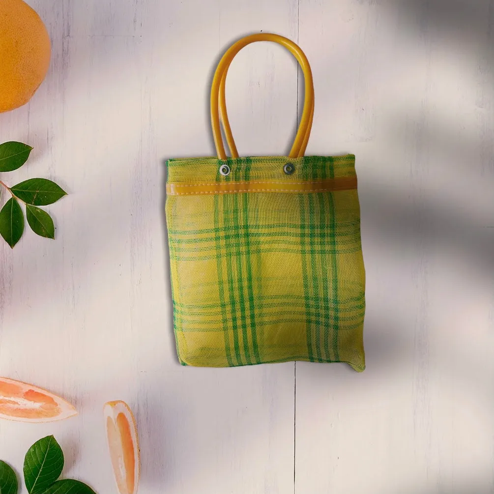 Mini Mexican Plastic Candy Purse Market Bag 7x7 in