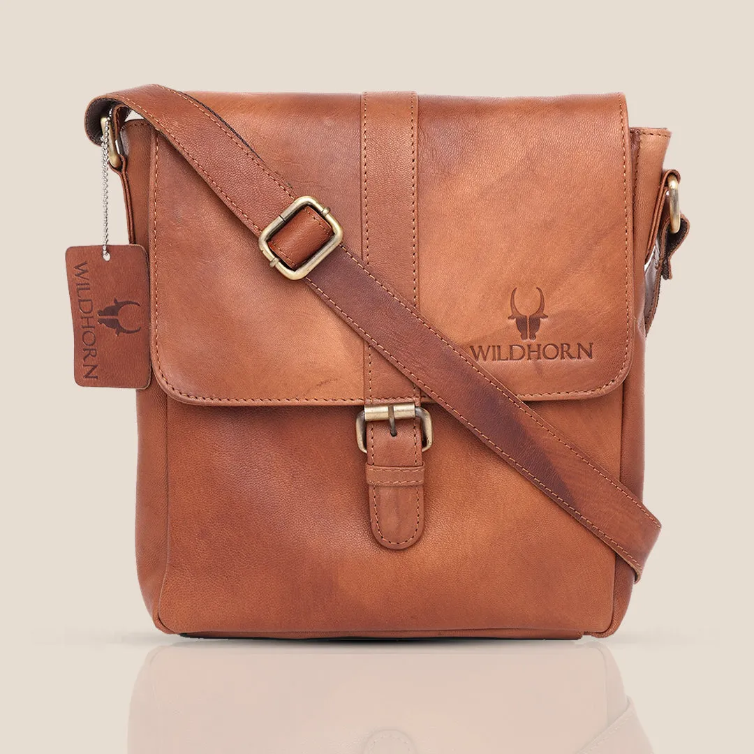 MINICOY Leather Sling Bag for Men