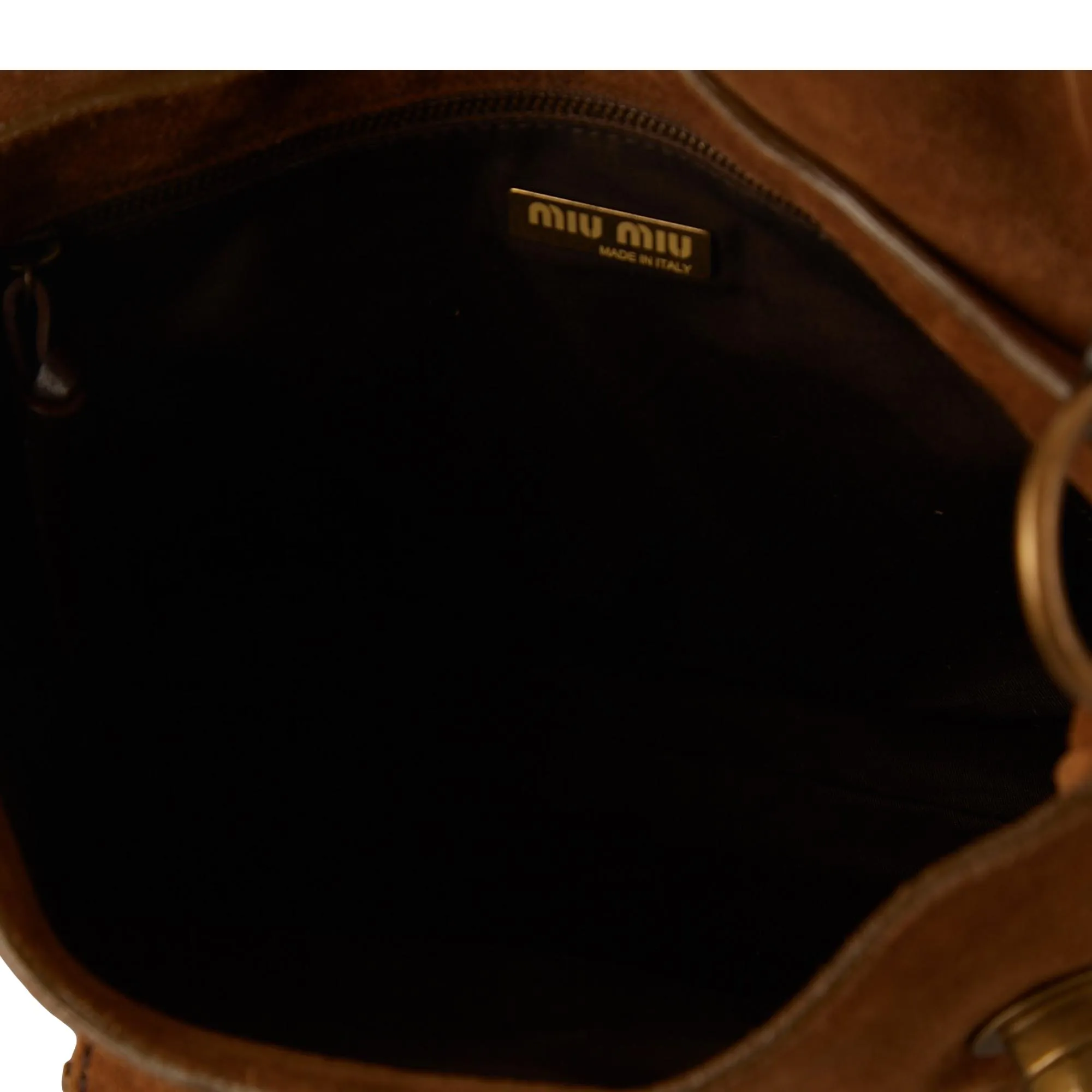 Miu Miu Brown Suede Shoulder Bag