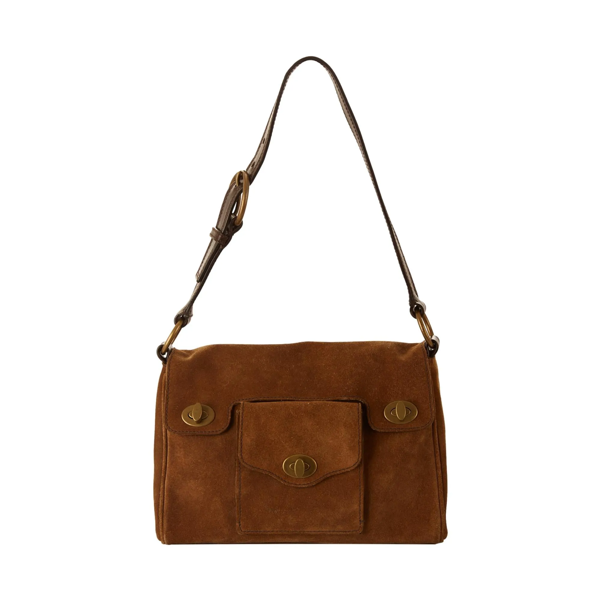 Miu Miu Brown Suede Shoulder Bag