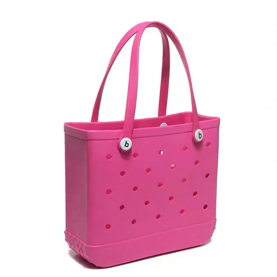 M/L/XL Fashion Beach Bags EVA Rubber Waterproof Storage Baskets Travel Shopping Handbag Women Shoulder Solid Color Tote Bag Bogg