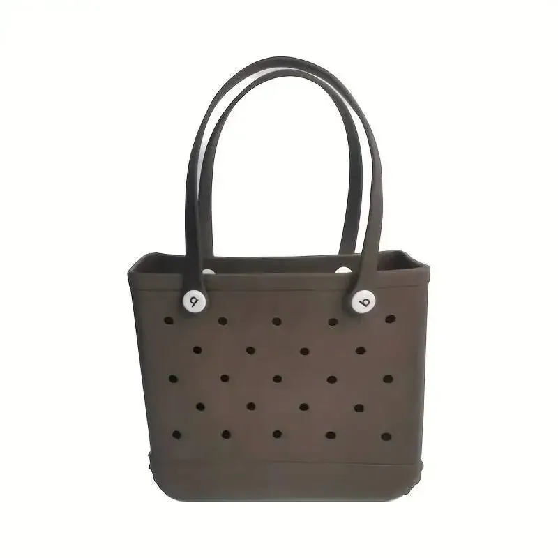 M/L/XL Fashion Beach Bags EVA Rubber Waterproof Storage Baskets Travel Shopping Handbag Women Shoulder Solid Color Tote Bag Bogg