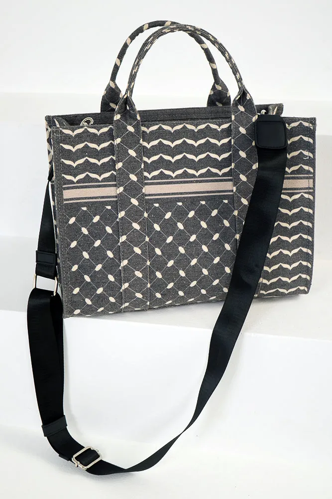 Modern Geometric Pattern Medium Tote - Premium Cotton Canvas
