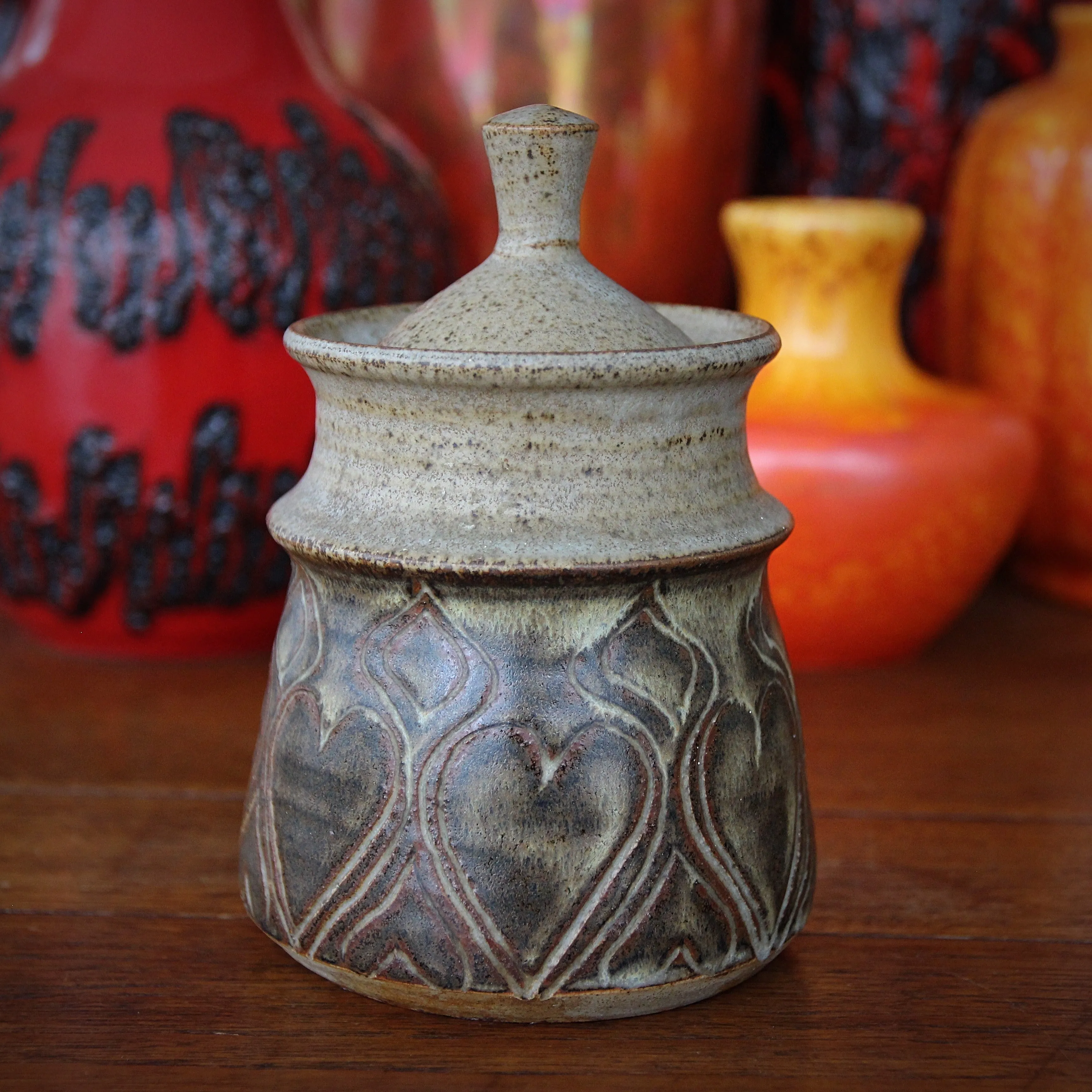 Modernist Stoneware Lidded Pot