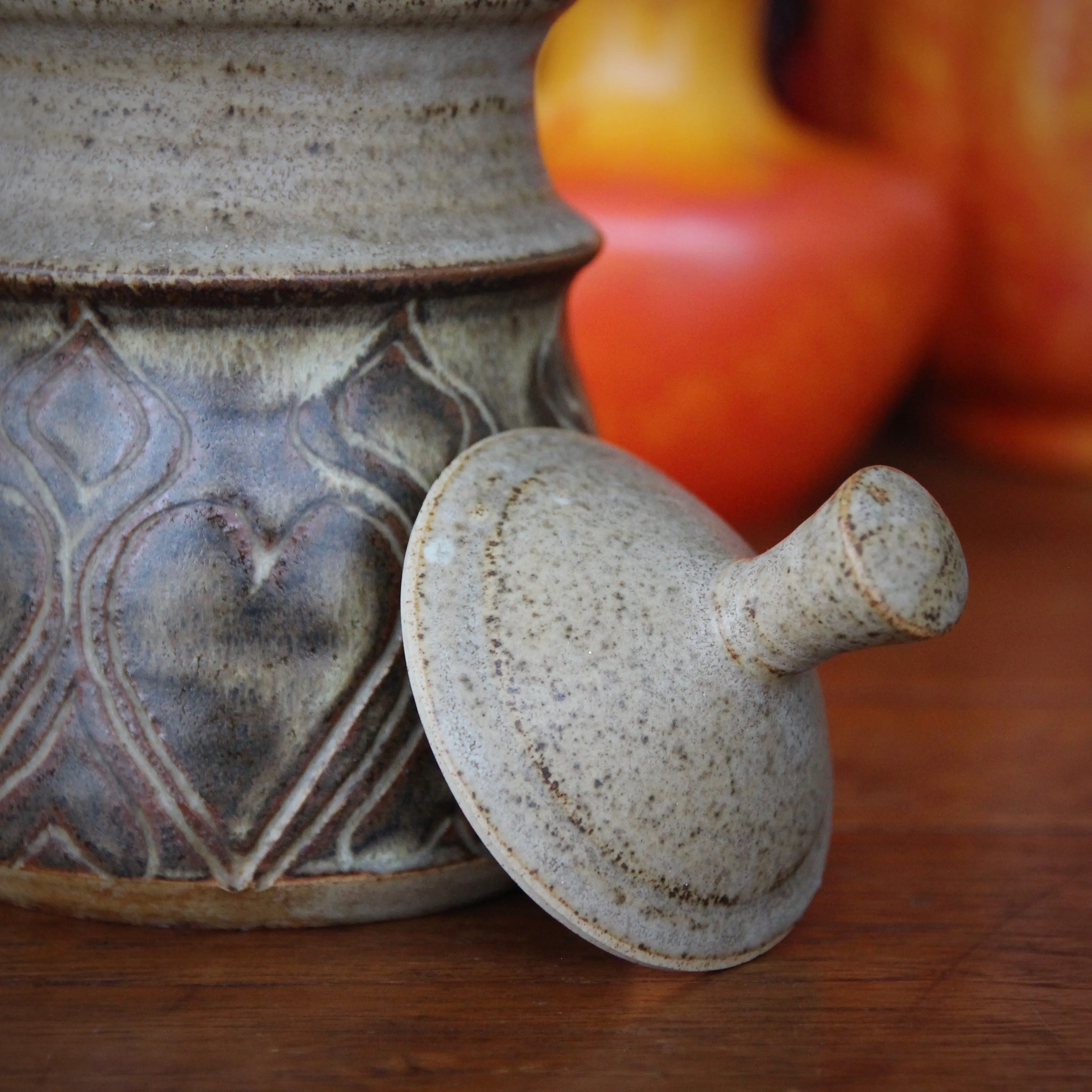 Modernist Stoneware Lidded Pot