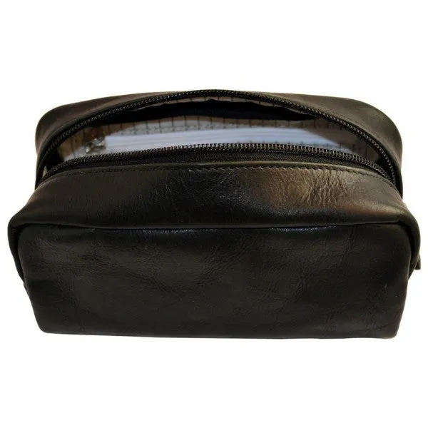 Moore and Giles Mini George Toiletries Kit - Titan Milled Gunmetal Black