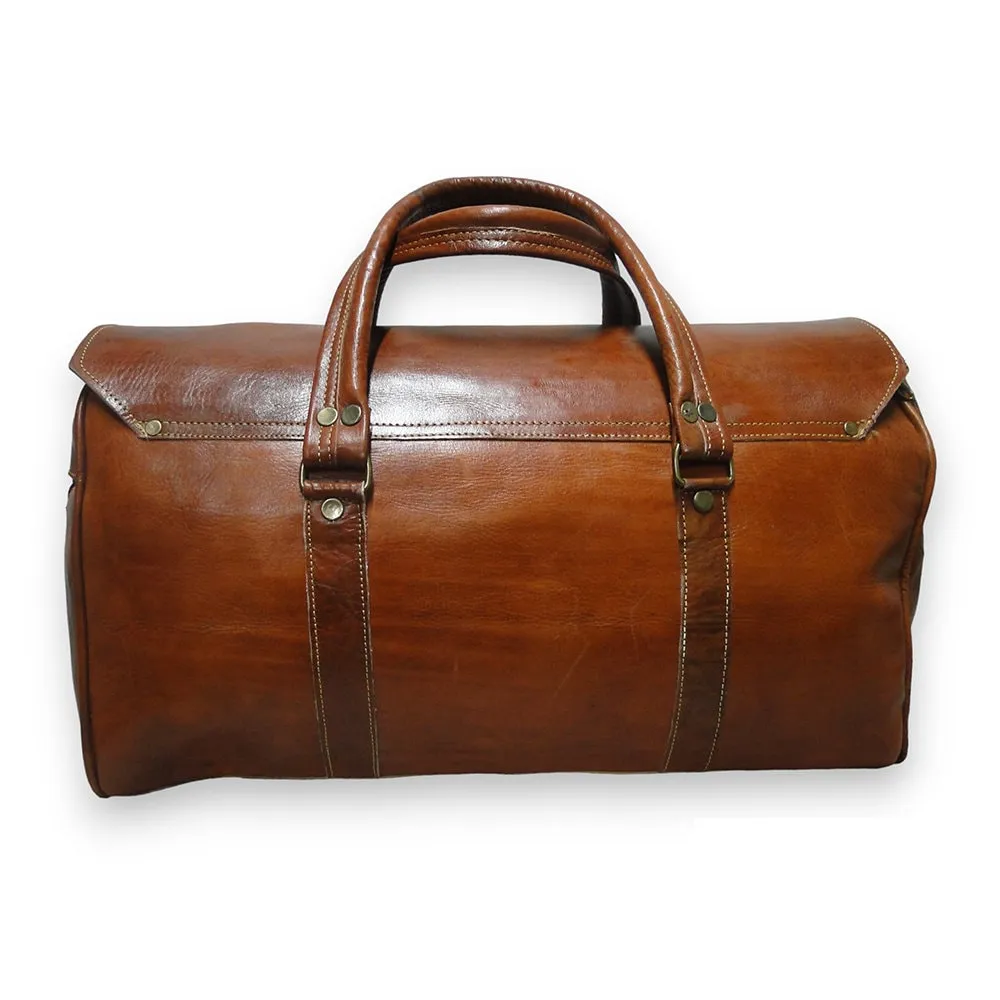 Moroccan Leather Artisanal Travel Bag - Leather Travel bag