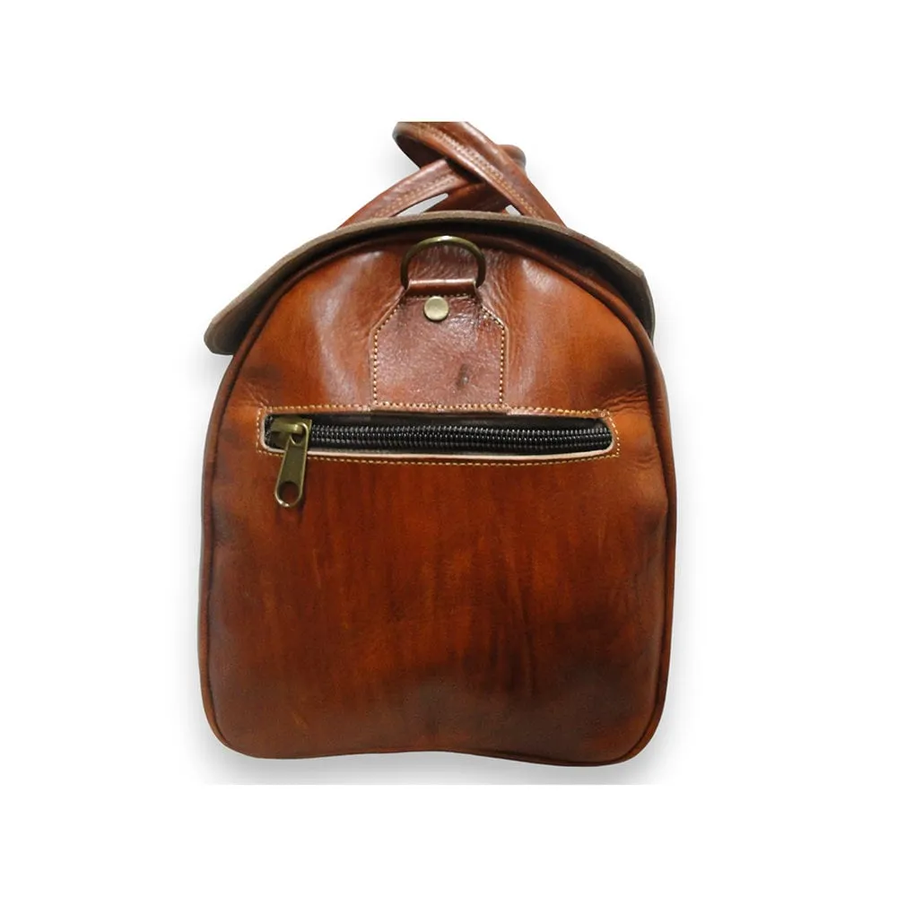 Moroccan Leather Artisanal Travel Bag - Leather Travel bag