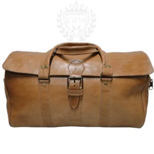 Moroccan Leather Artisanal Travel Bag - Leather Travel bag