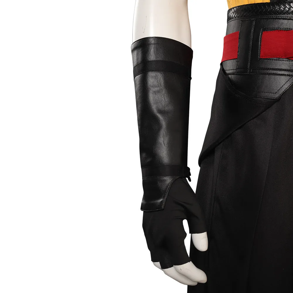 Mortal Kombat Scorpion Cosplay Costume Men Vest Pants Belt Outfits Halloween Carnival Suit