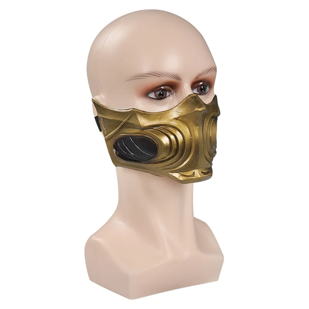 Mortal Kombat Scorpion Cosplay Costume Men Vest Pants Belt Outfits Halloween Carnival Suit