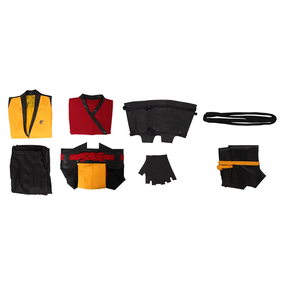 Mortal Kombat Scorpion Cosplay Costume Men Vest Pants Belt Outfits Halloween Carnival Suit