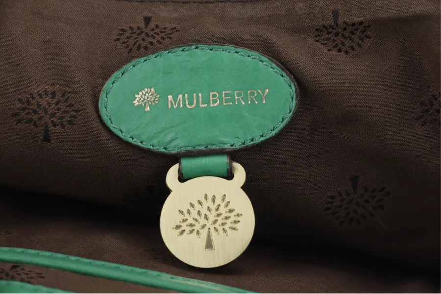 MULBERRY ALEXA 2 WAY SHOULDER BAG LARGE GREEN LEATHER GOLD HARDWARE (5167571) WITH LONG STRAP AND DUST COVER