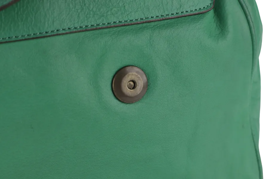MULBERRY ALEXA 2 WAY SHOULDER BAG LARGE GREEN LEATHER GOLD HARDWARE (5167571) WITH LONG STRAP AND DUST COVER