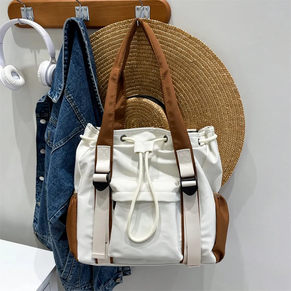 Multi-pocket Large Capacity Nylon Fabric Tote Bag for Womens