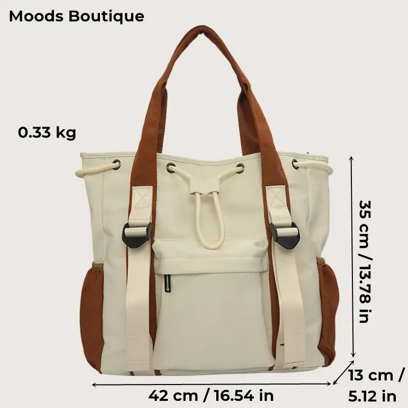 Multi-pocket Large Capacity Nylon Fabric Tote Bag for Womens