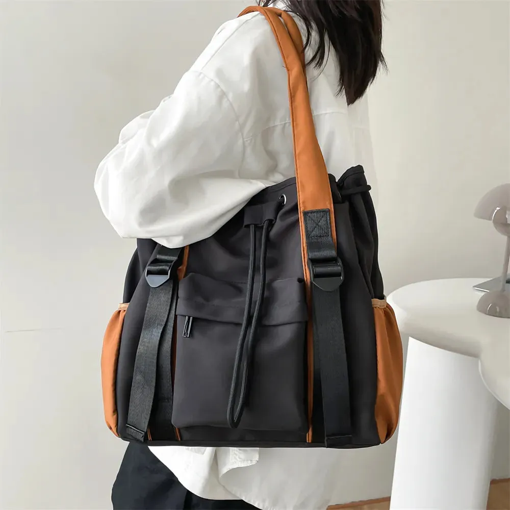 Multi-pocket Large Capacity Nylon Fabric Tote Bag for Womens