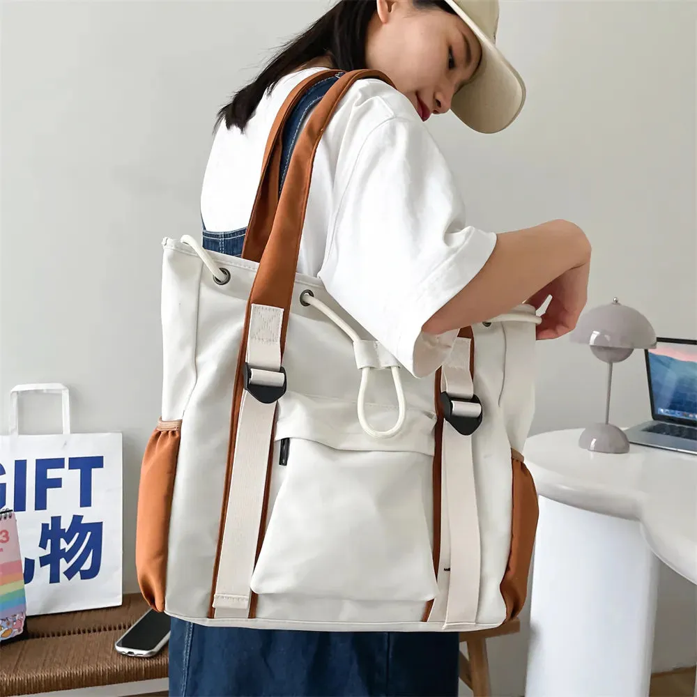 Multi-pocket Large Capacity Nylon Fabric Tote Bag for Womens