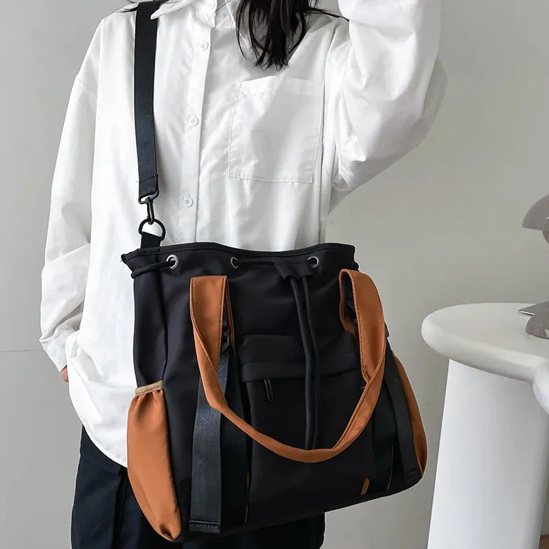 Multi-pocket Large Capacity Nylon Fabric Tote Bag for Womens