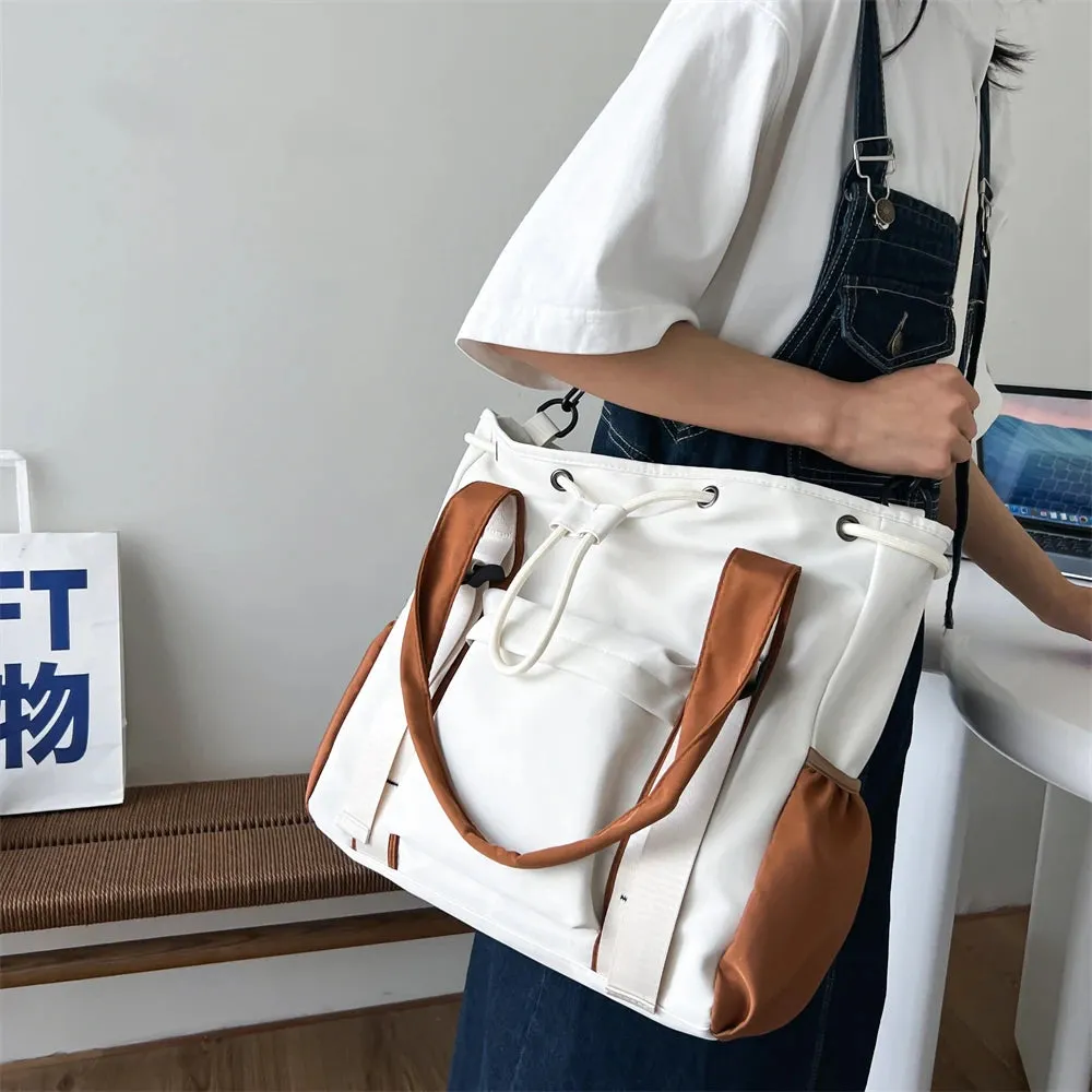 Multi-pocket Large Capacity Nylon Fabric Tote Bag for Womens