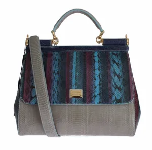 Multicolor Caiman Snakeskin Leather SICILY Handbag