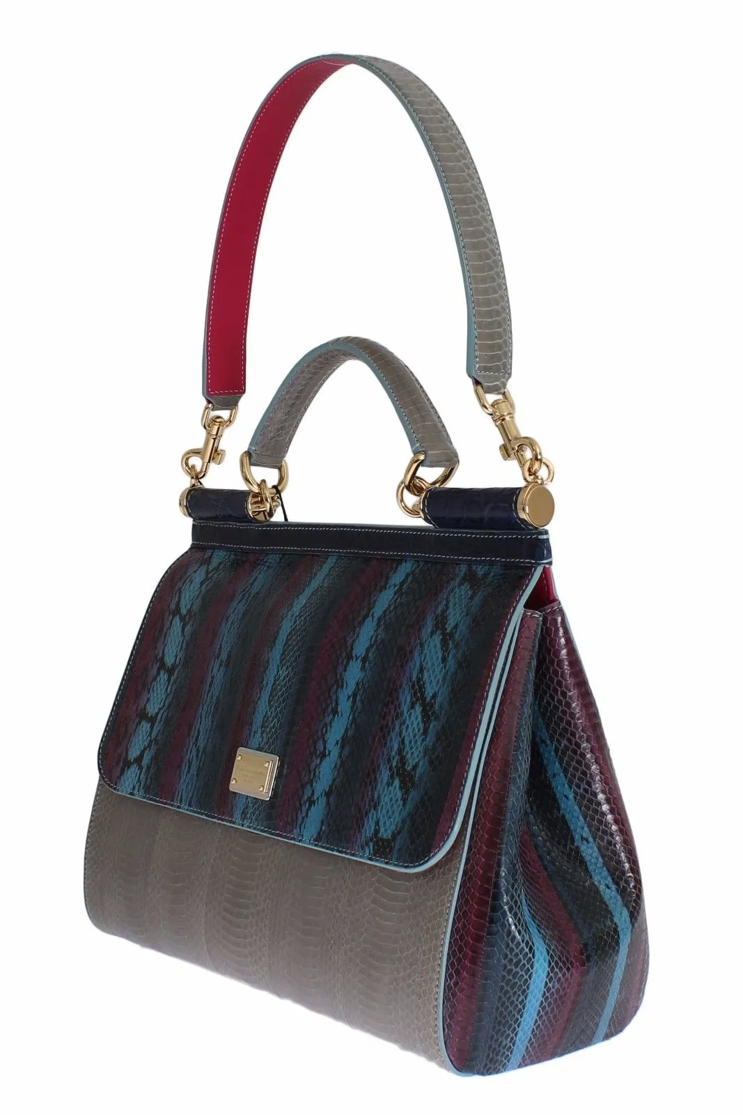 Multicolor Caiman Snakeskin Leather SICILY Handbag