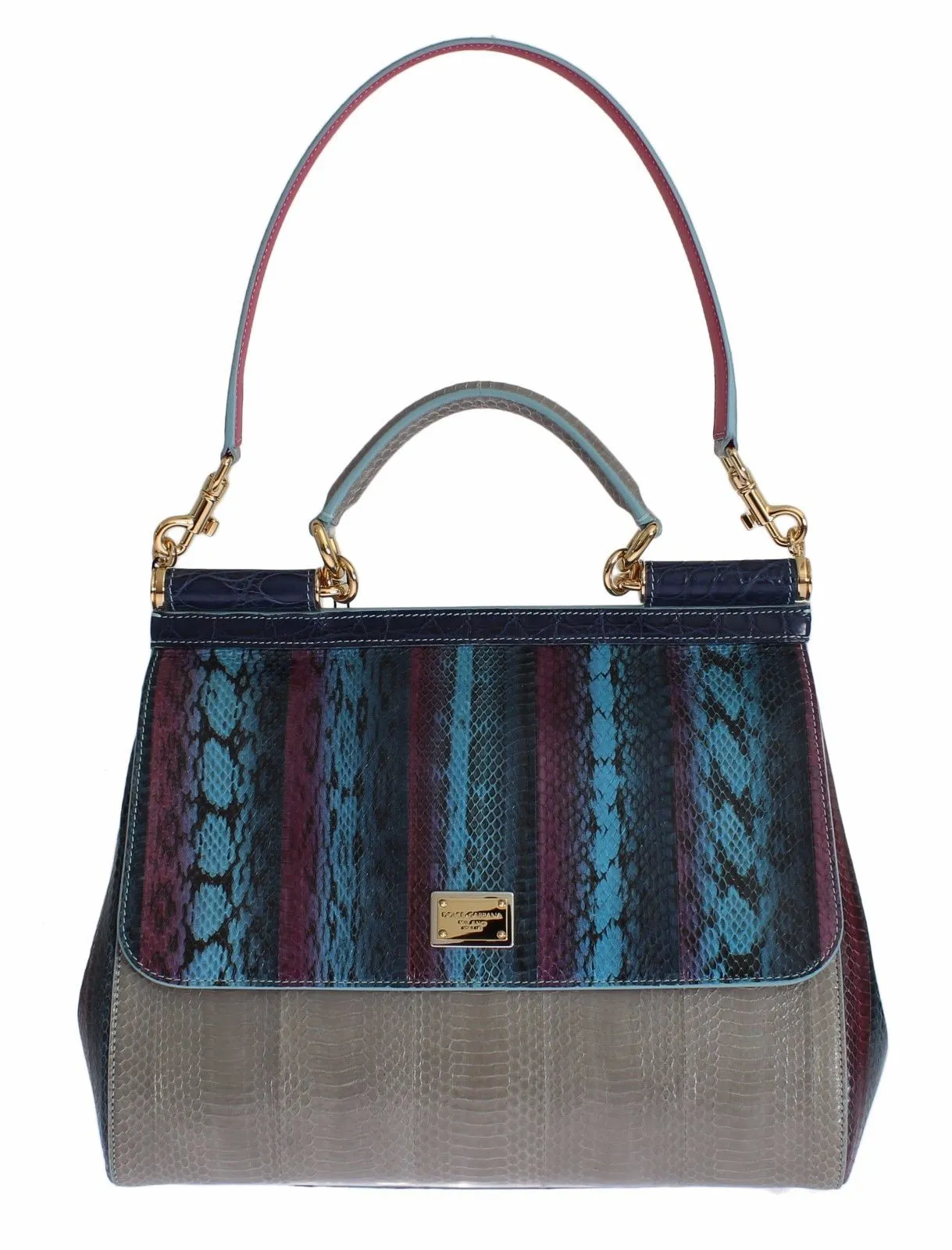 Multicolor Caiman Snakeskin Leather SICILY Handbag