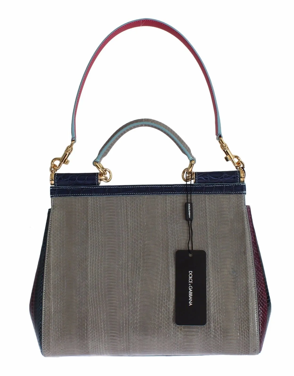 Multicolor Caiman Snakeskin Leather SICILY Handbag