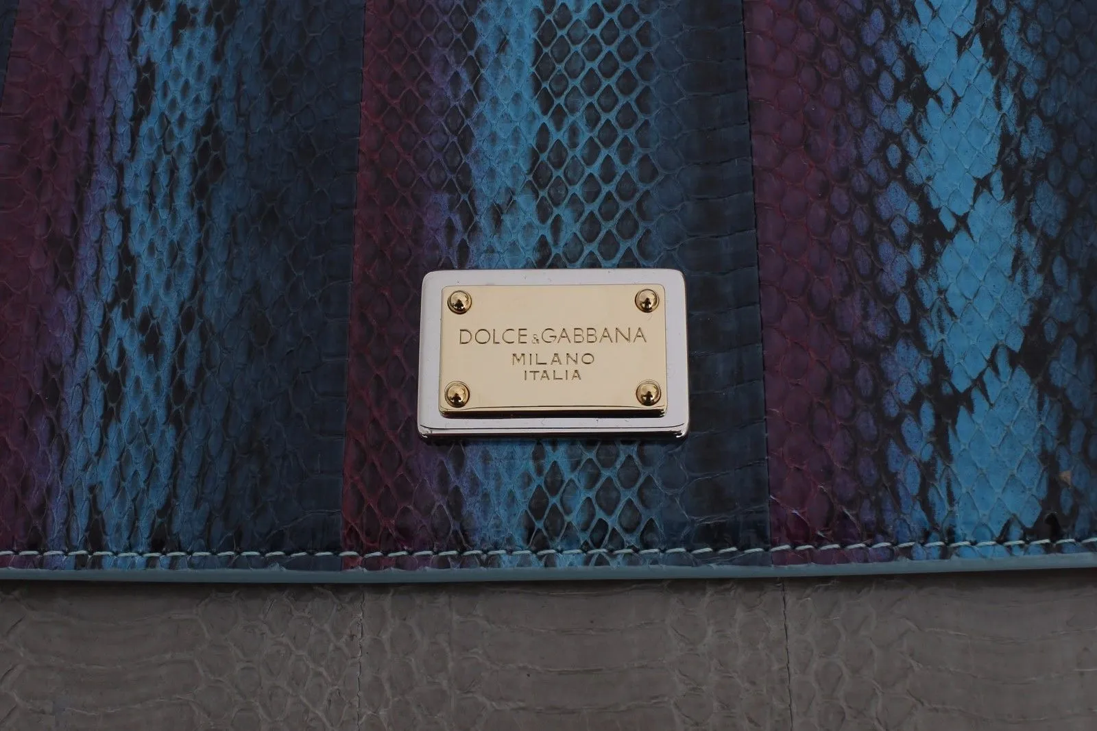 Multicolor Caiman Snakeskin Leather SICILY Handbag