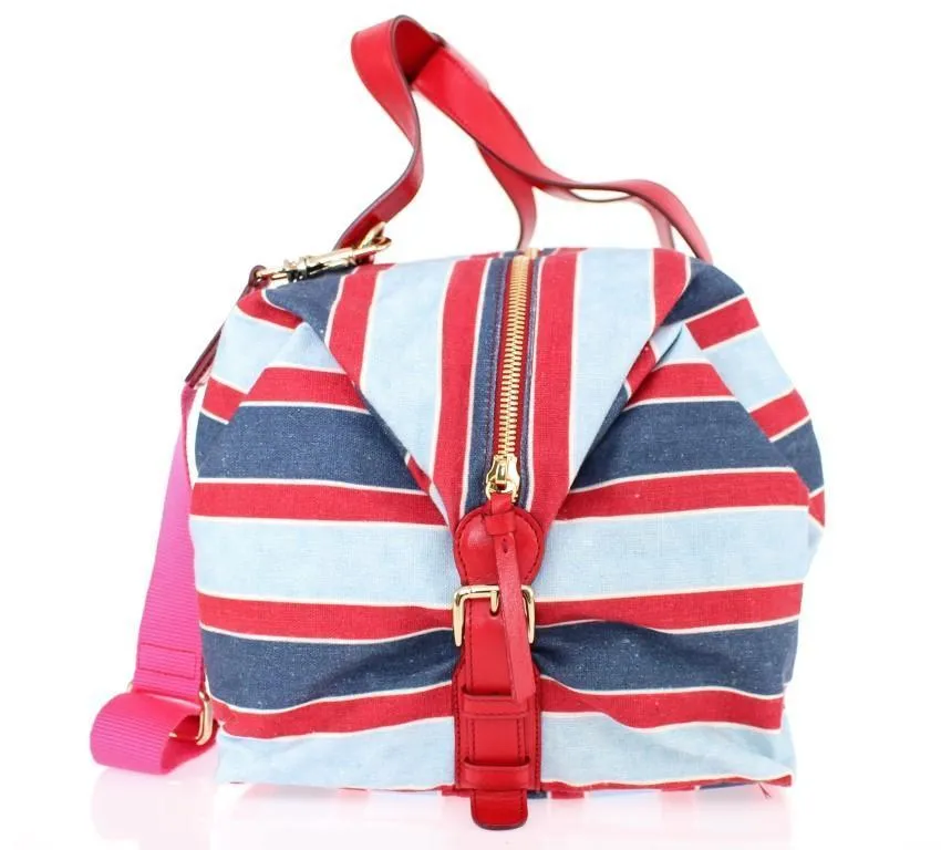 Multicolor striped travel bag